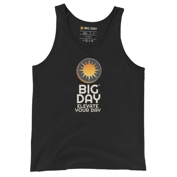 Men's BIG DAY Vertical Tank Top - Black Front