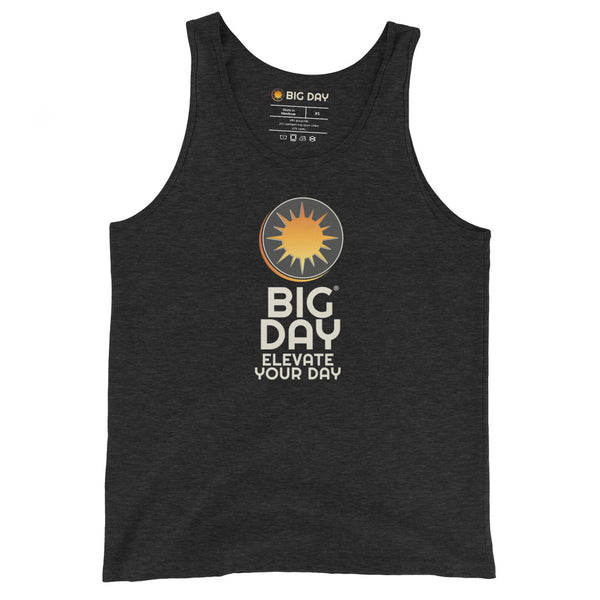 Men's BIG DAY Vertical Tank Top - Charcoal-Black Triblend Front