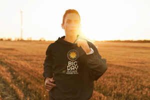 BIG DAY® Women's Hoodies - woman running while wearing BIG DAY Elevate Your Day black hoodie