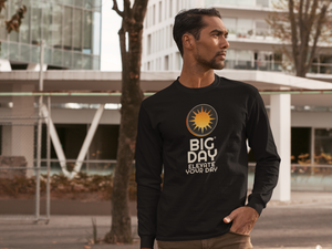 BIG DAY® Mens Long Sleeves - man standing wearing BIG DAY Elevate Your Day black long sleeve