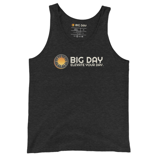 Men's BIG DAY Horizontal Tank Top - Charcoal-black Triblend Front