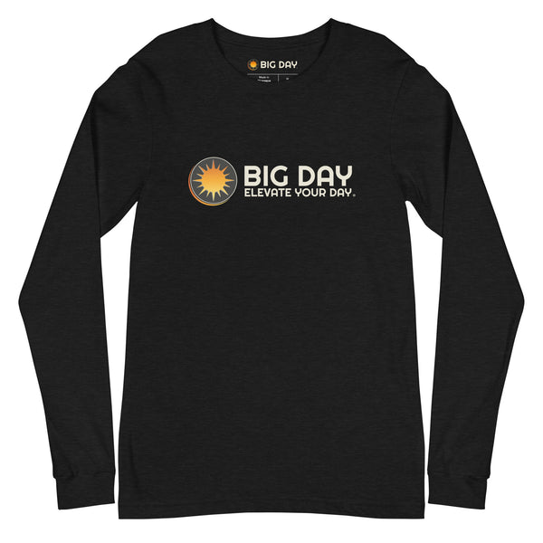 Men's BIG DAY Horizontal Long Sleeve - Black Heather Front