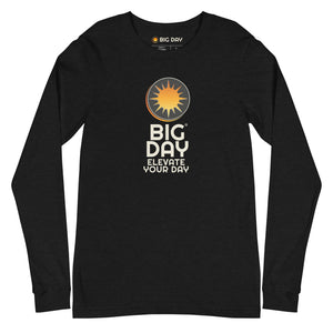 Men's BIG DAY Vertical Long Sleeve - Black Heather Front
