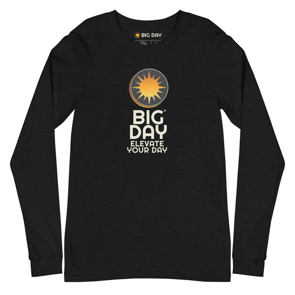 Men's BIG DAY Vertical Long Sleeve - Black Heather Front