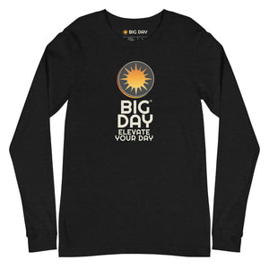 Women's BIG DAY Vertical Long Sleeve - Black Heather Front