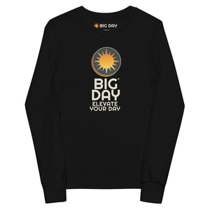Kids BIG DAY Vertical Long Sleeve - Black Front
