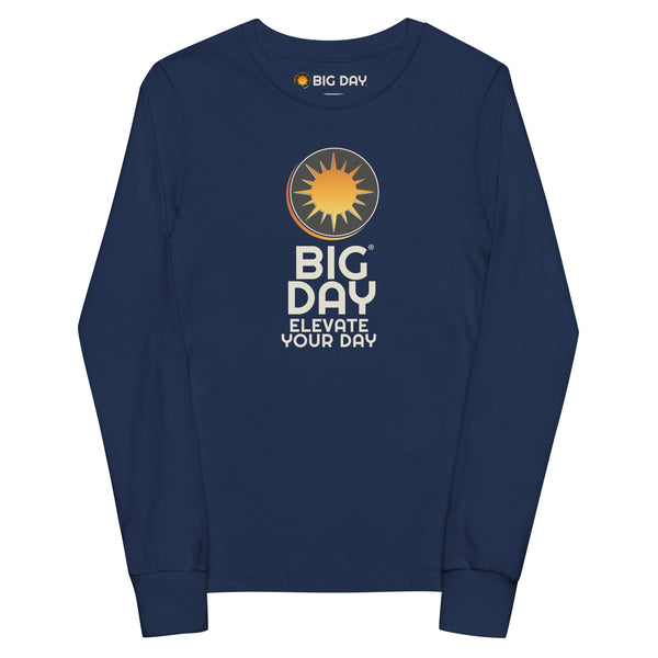 Kids BIG DAY Vertical Long Sleeve - Navy Front
