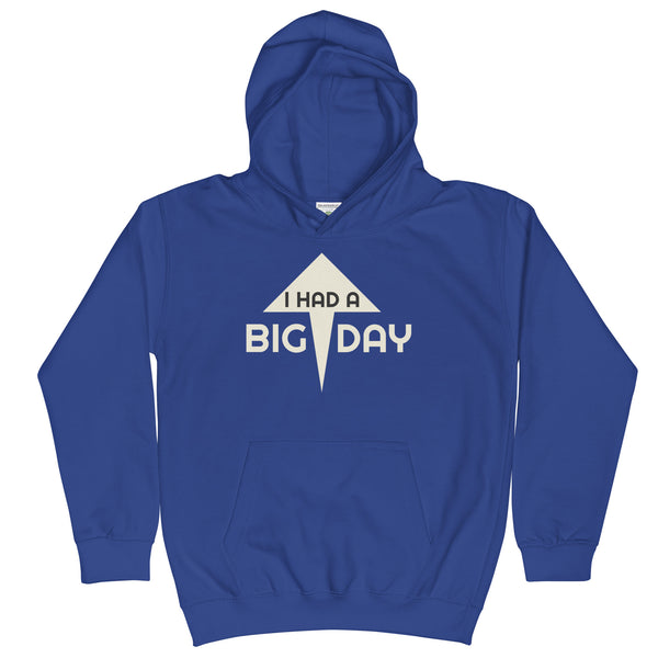 Kids' I had a  BIG DAY Hoodie - Blue Front View