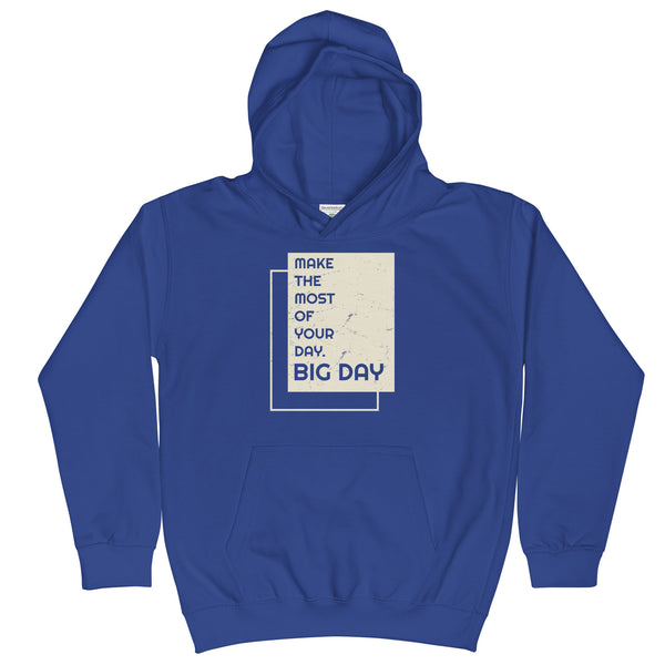 Kids Make The Most Of Your Day Hoodie - Blue Front View