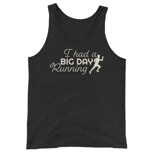 Charcoal-black Triblend Tank for Victorious Runners