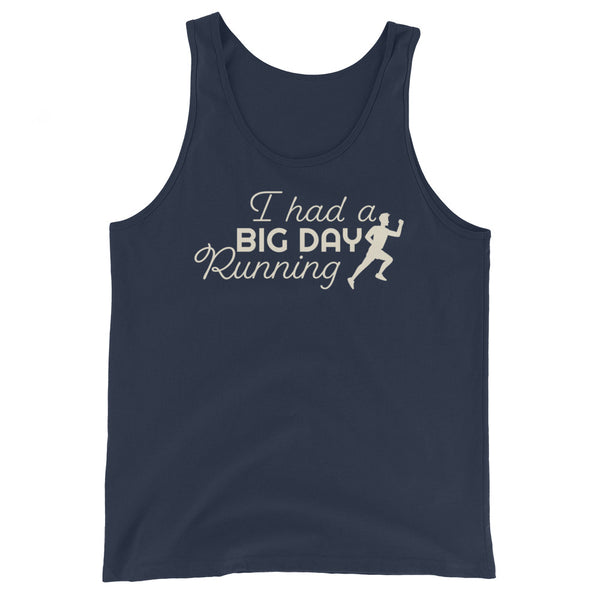 Navy Blue Runner's Tank Showcasing Accomplishments