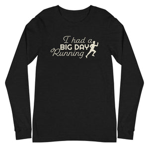 Black Heather Men's Running Long Sleeve for BIG DAY Brags