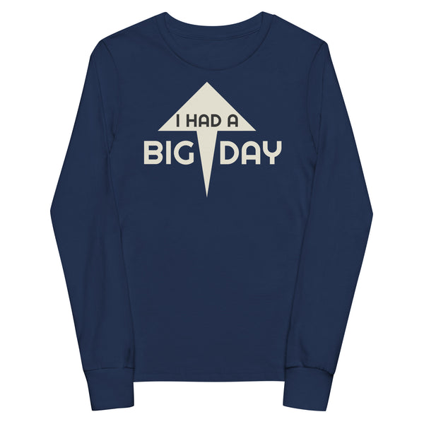 Kids I Had A BIG DAY Long Sleeve - Navy Front View
