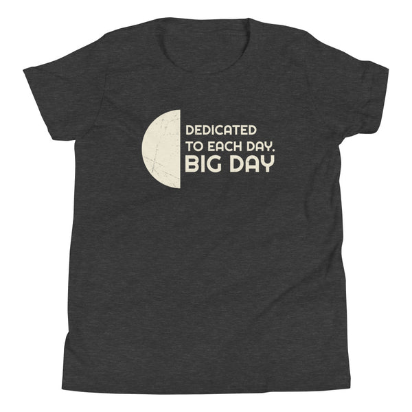Kids Dedicated To Each Day T-Shirt - Dark Grey Heather Front View