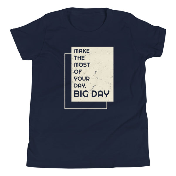 Kids Make The Most Of Your Day T-Shirt - Navy Front View